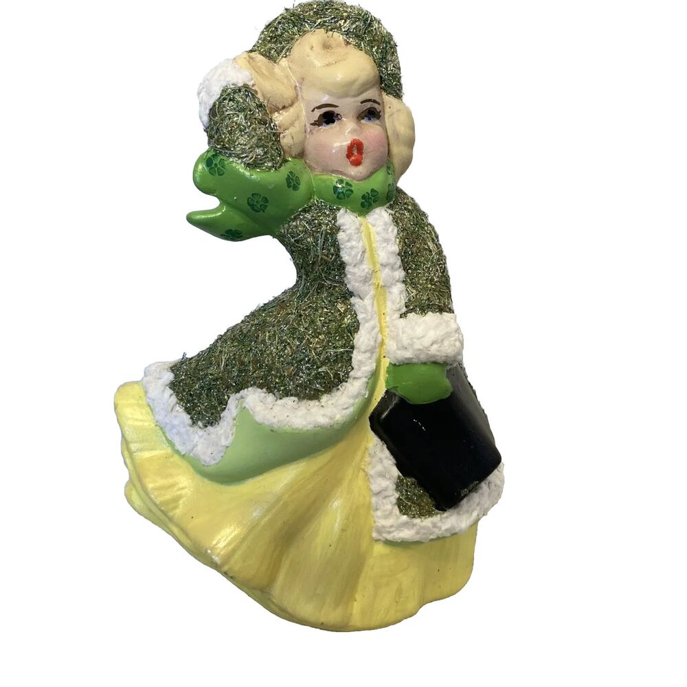 Vintage Atlantic Mold Mid Christmas Caroler  Girl Figurine Mid Century 8.5”